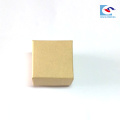 Benutzerdefinierte Logo Brown Kraft kleine quadratische Schmuckschatulle Geschenkbox mit schwarzem Schaum einfügen